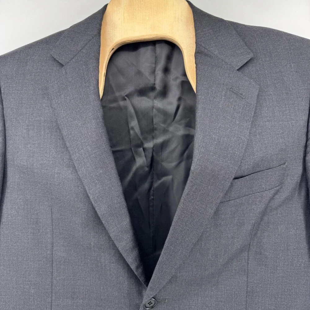 Canali Mens Charcoal Gray 100% Wool 2 Button Blazer Sport Coat Italy 50R US 40R